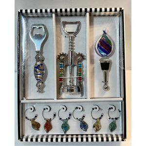 LS Arts Inc - Veneto - Designer Wine Gift Set - 9 Pc. Set